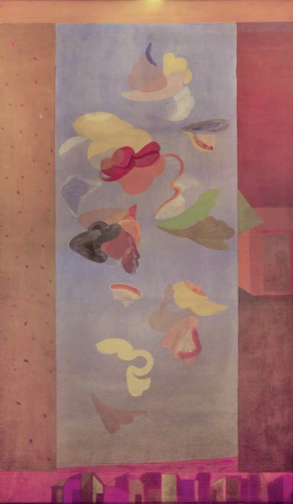 Meghadoot (Song Space series), Nilima Sheikh, 1995, Casein tempera on canvas, H. 287 x W. 158 cm,  MAC.00684-2, Collection: Museum of Art & Photography (MAP)
